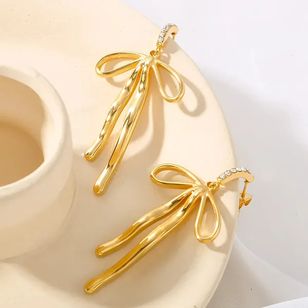 Gold_Bow_Earrings_For_Women